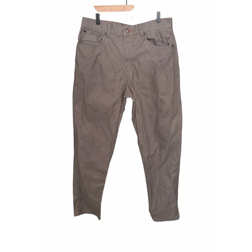 Mens Eddie Bauer Workwear Relaxed Fit Gray Pants Size 34 x 32 Cotton Rigid Work